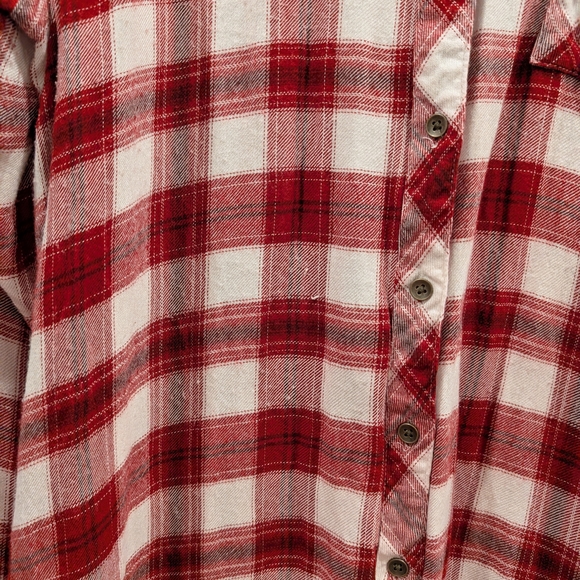 3 For $18 Maurices Red and White Plaid Shirt - Picture 4 of 7